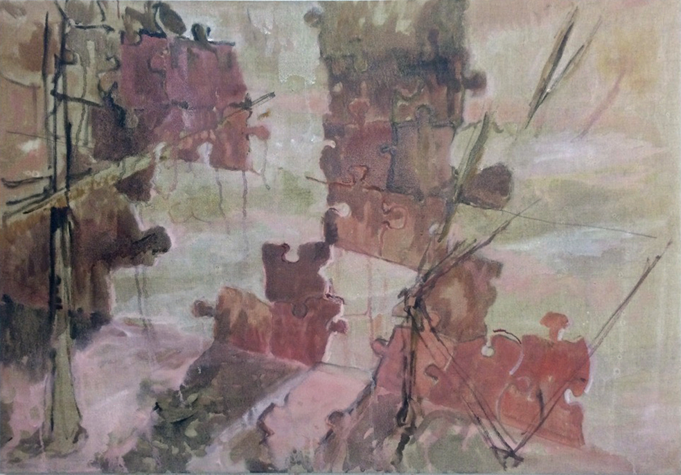 474_puzzel Kunst, art, oliemaleri, oil on canvas